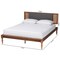 Baxton Studio Eliseo Mid-Century Modern Dark Grey Fabric and Walnut Brown Finished Wood Full Size Platform Bed 239-12635-9818-ZORO - alternate 10